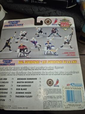 1995 NHL Starting Lineup Premier Choice Hockey Figures Backer Card